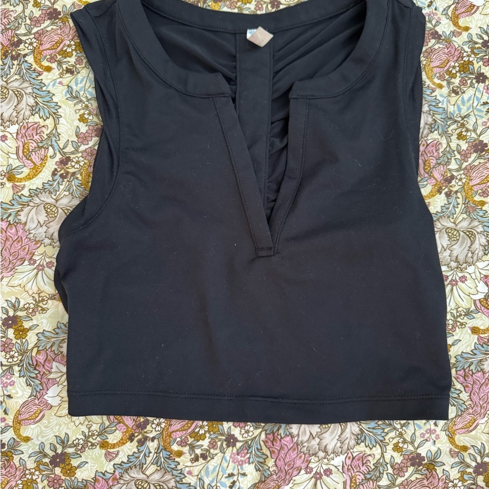 FP Movement by Free People Black Sleeveless Crop Top